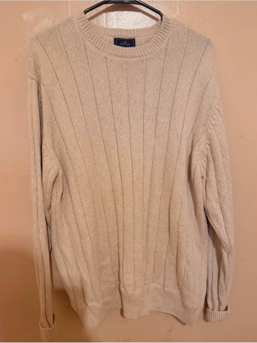 Dockers Cream Ribbed Crewneck Sweater